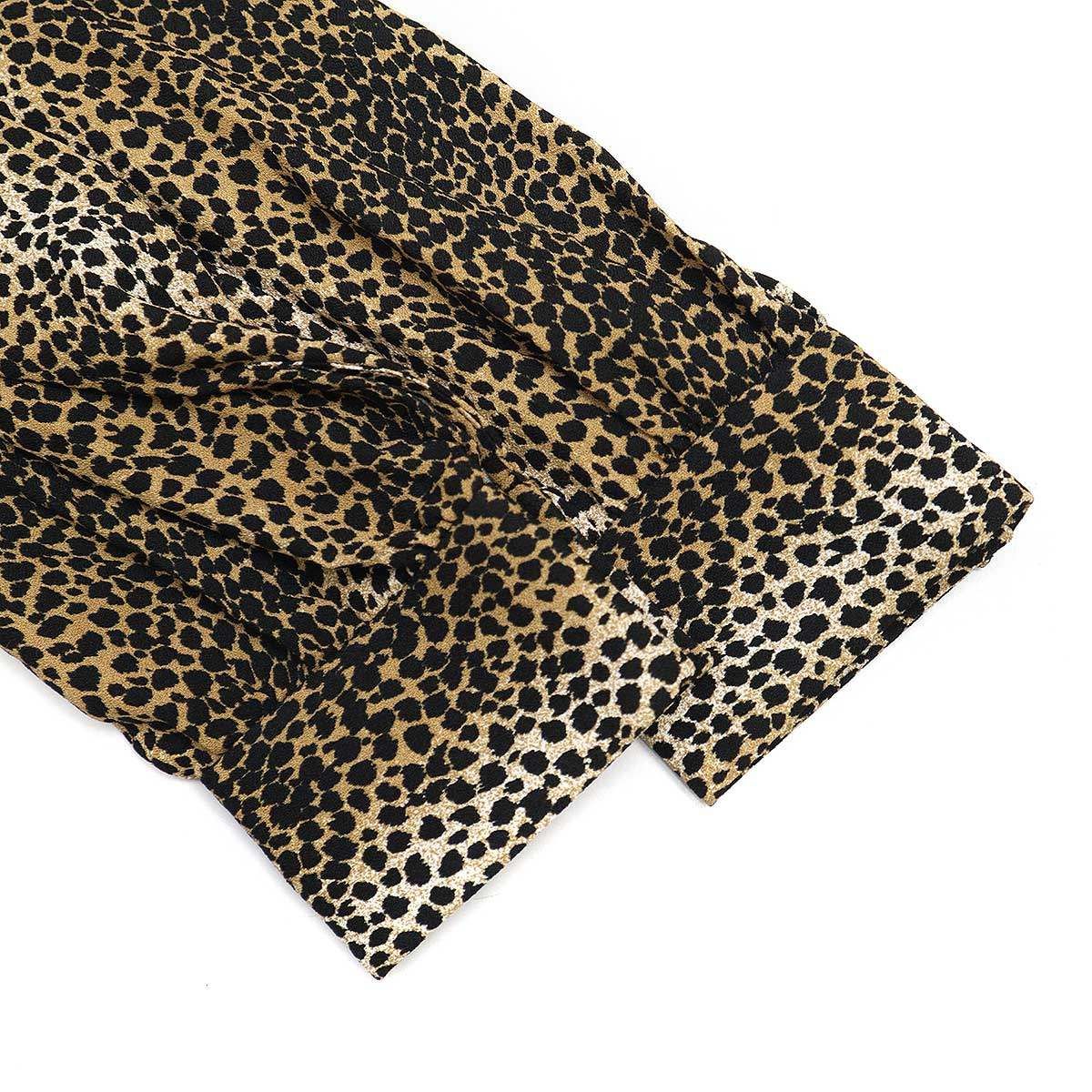 CELINE セリーヌ 19AW Leopard Dress リボンネックレオパード