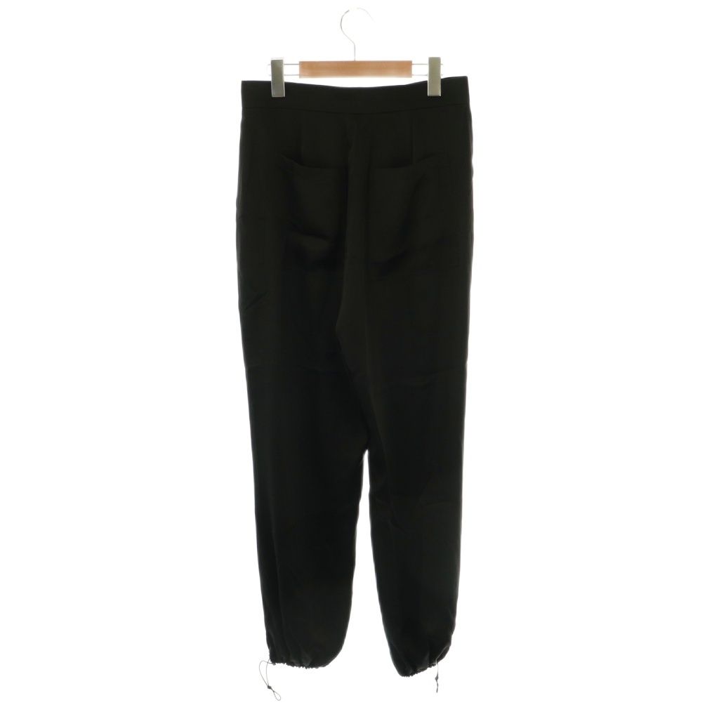 マックスマーラ MAX MARA 白タグ サテン ドロストパンツ 42 ブラック DF OS
