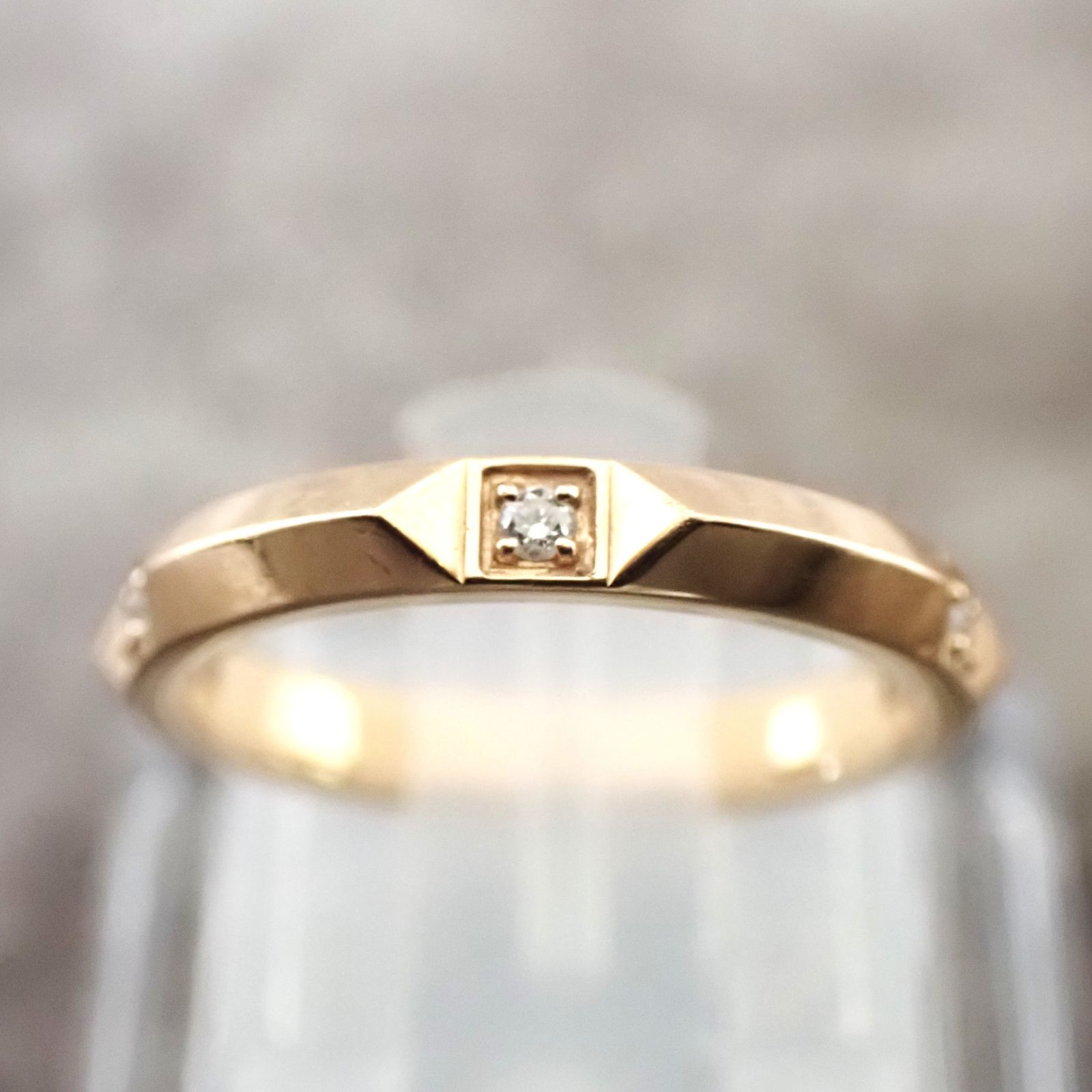 TIFFANY ティファニー バンドリング 750PG 18金 ダイヤモンド5PD 6.5号 3.0g