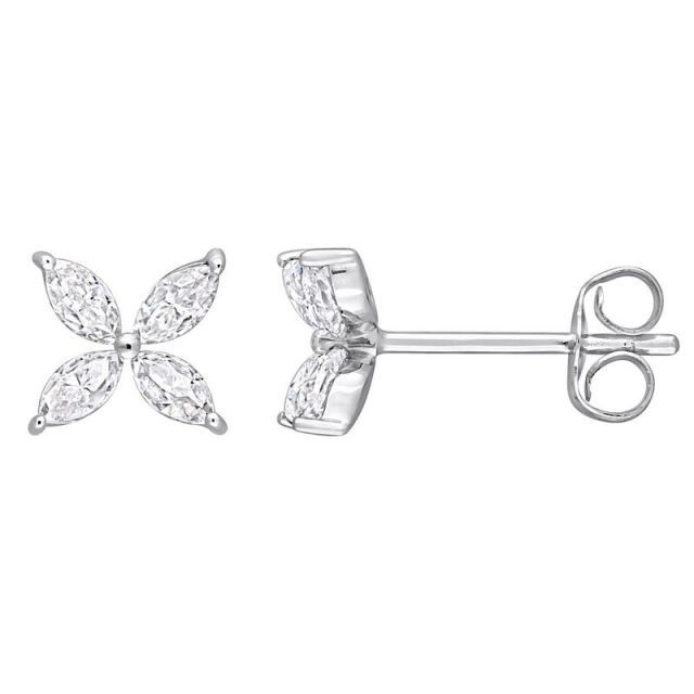 【送料無料】 ステラ グレース レディース ピアス・イヤリング アクセサリー Stella Grace 10k White Gold Lab-Created Moissanite Floral Stud Earrings 10k Whgold
