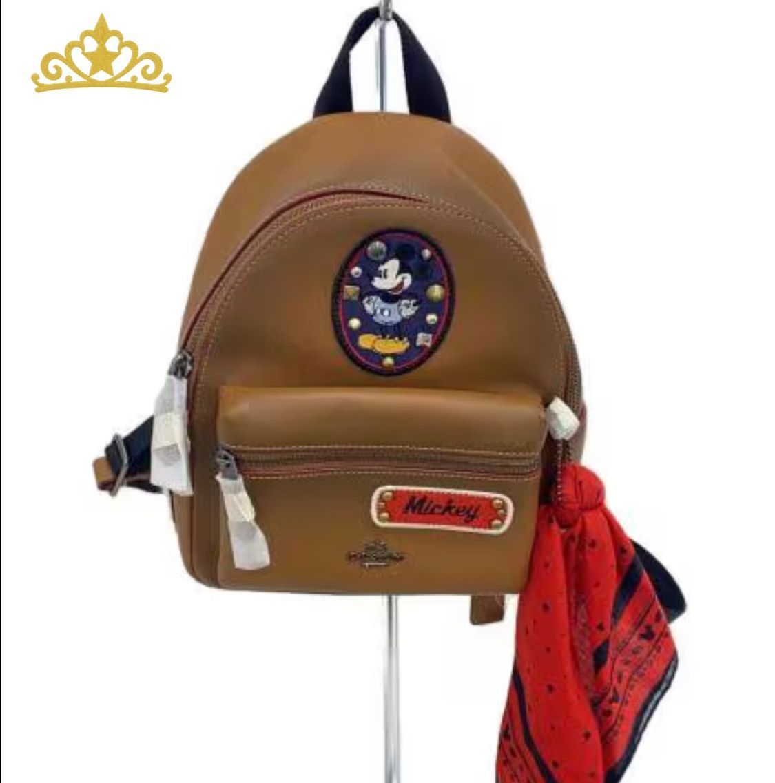 COACH ディズニーコラボ ミッキーマウス レザー リュックサック COACH × Disney レザー バッグパック コーチ ミッキーマウス