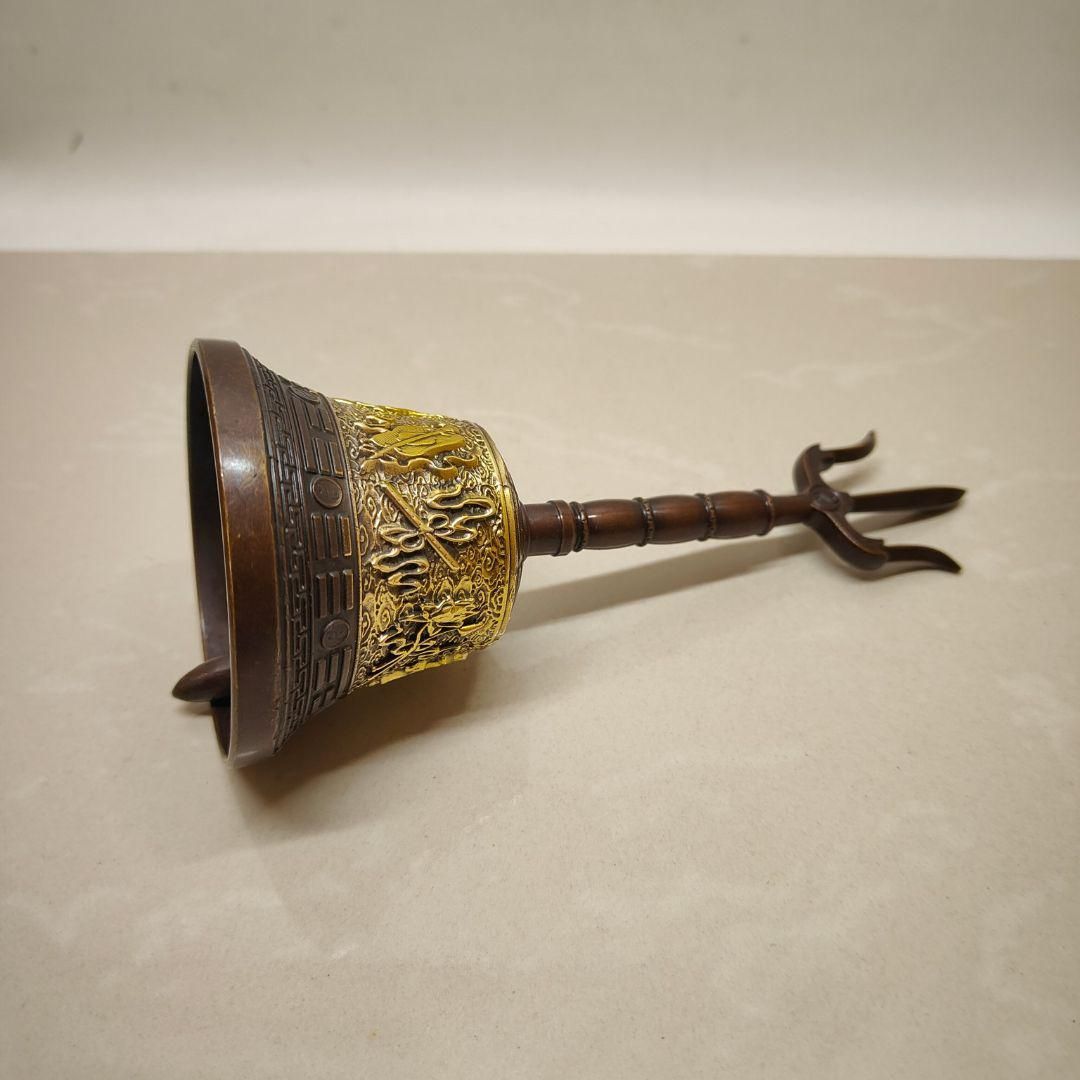 銅 細工 八仙過海銅像 居宅 風水 開運 招財 装飾品 工芸品 置物 銅製 法器 太極八卦鈴 八仙鈴 三清鈴手揺鈴 辟邪 開運 風水招財