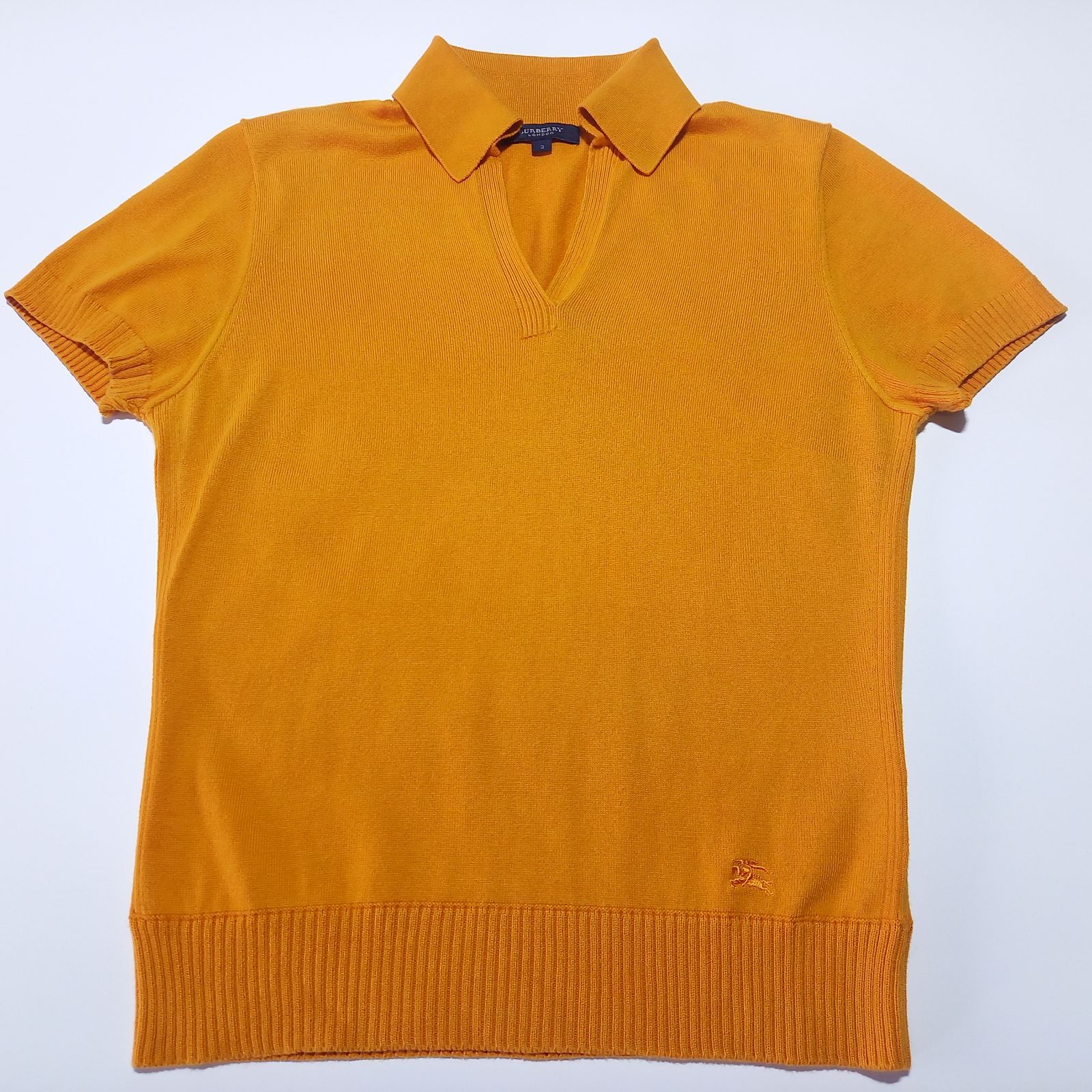 Burberry London ポロシャツ　半袖　オレンジ　英国製　M 新品】BURBERRY オレンジ ポロシャツ Mサイズ - メルカリ