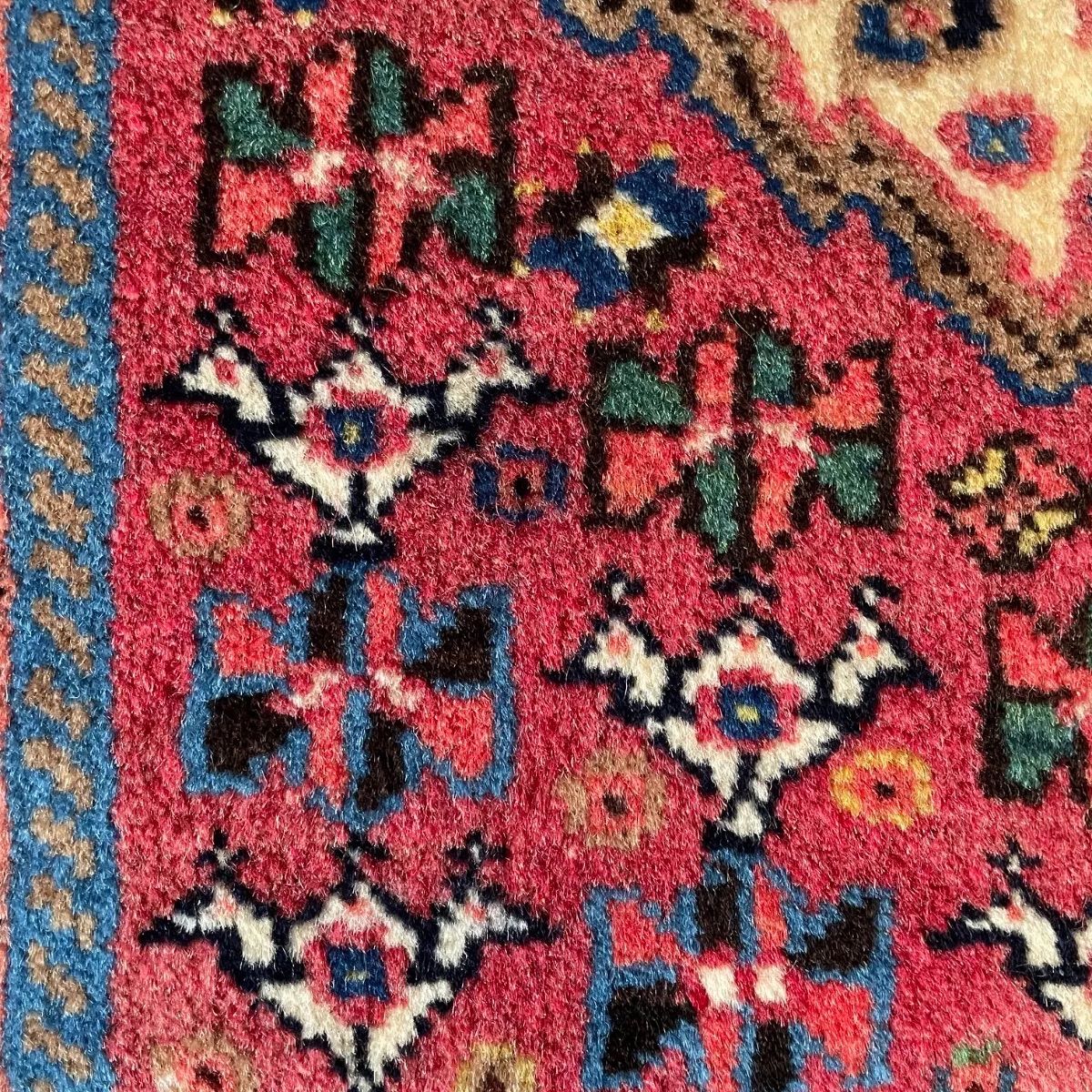 手織り ペルシャ絨毯 ヤラメ 玄関マット ペルシャ絨毯 ヤラメ 約68cm x 100cm｜SATHI RUGS