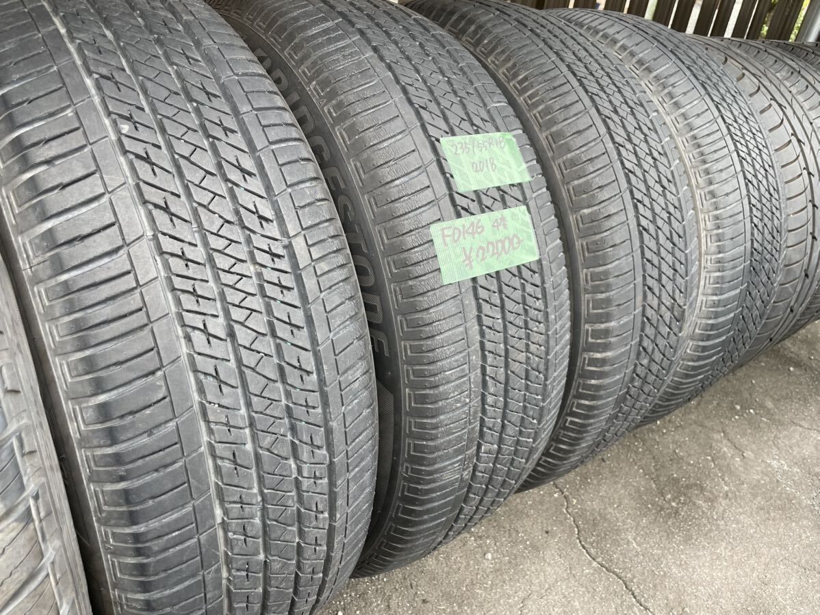 ［F0146］中古タイヤ4本セット！235/55R18！ブリヂストン エコピアH/L422プラス 2018年製造！ハリアー、ヴァンガードなどに！