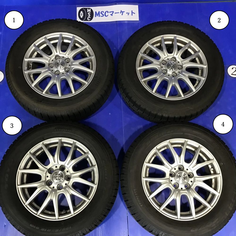 送料無料 15インチ ホイール 4本 pcd100 5穴 スタッドレス サマー中古 