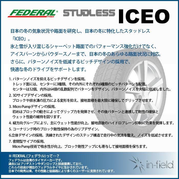 225/45R17 新品スタッドレスタイヤ 17インチ 2020年製 FEDERAL/フェデラル ICEO アイセオ 送料無料 - メルカリ