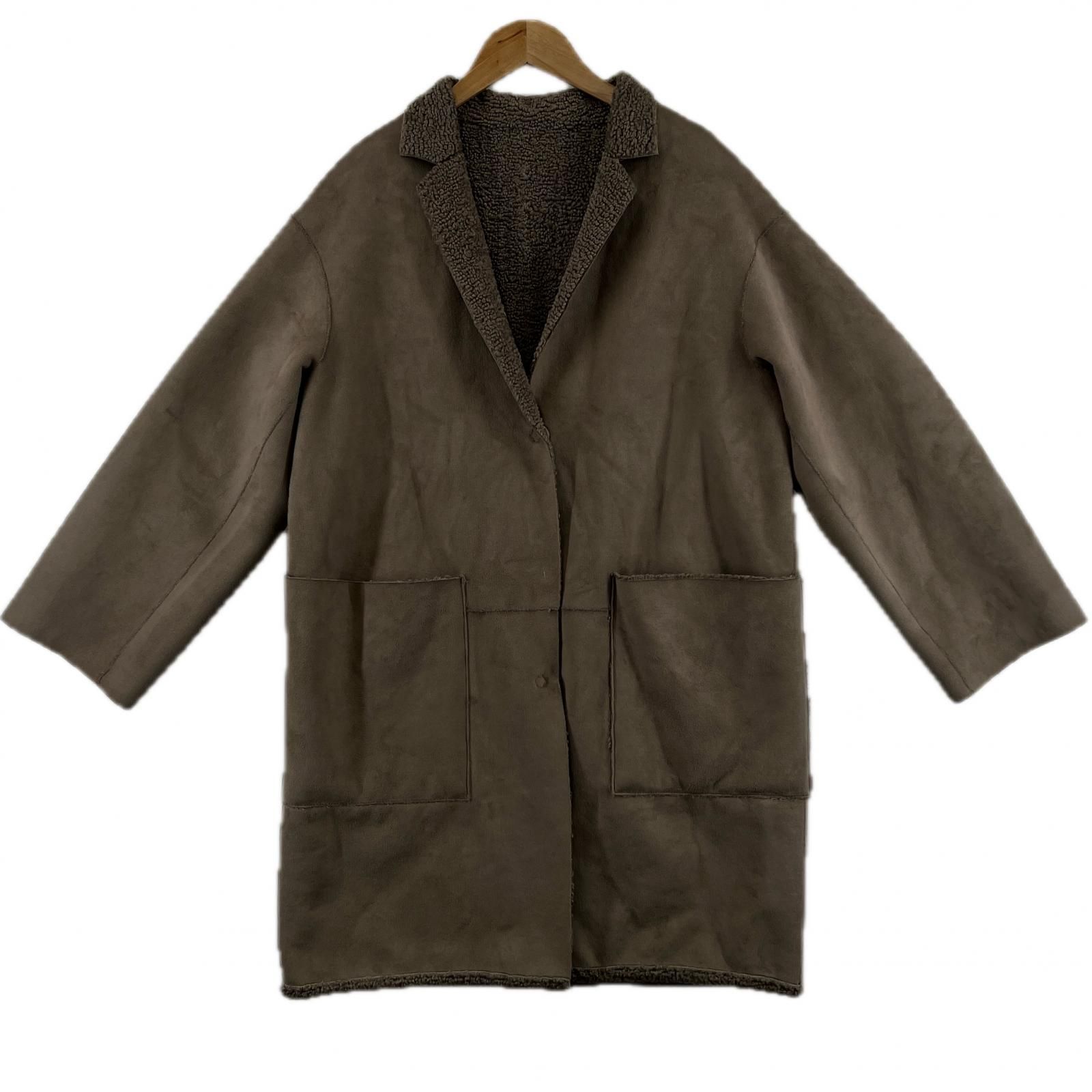 値下IENA イエナ ウールアルパカシャギーロングコート ブラウン38