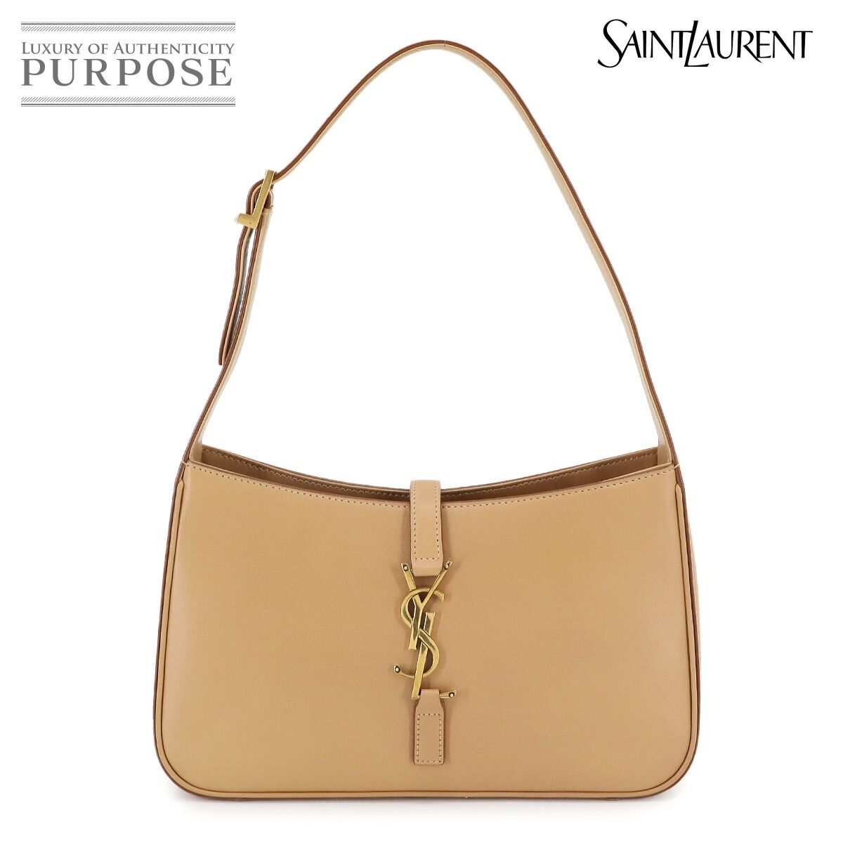 サンローラン SAINT LAURENT LE5A7 ル サンカセット ショルダー バッグ レザー ベージュ 657228 ゴールド 金具 90297977