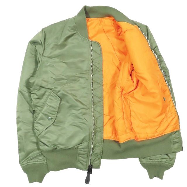 アルファ　MA1　アメリカ製　セージグリーン　S 美品 アルファインダストリーズ MA-1 フライトジャケット S セージ