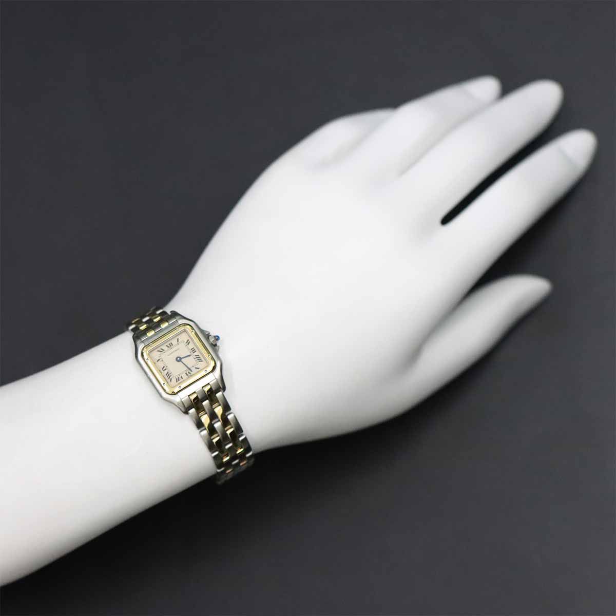カルティエ Cartier パンテール SM 2ロウ コンビ 84083242 レディース 腕時計 アイボリー K18YG クォーツ Panthere VLP 90257839 Cartier - カルティエ Cartier パンテール SM 2ロウ コンビ 84083242