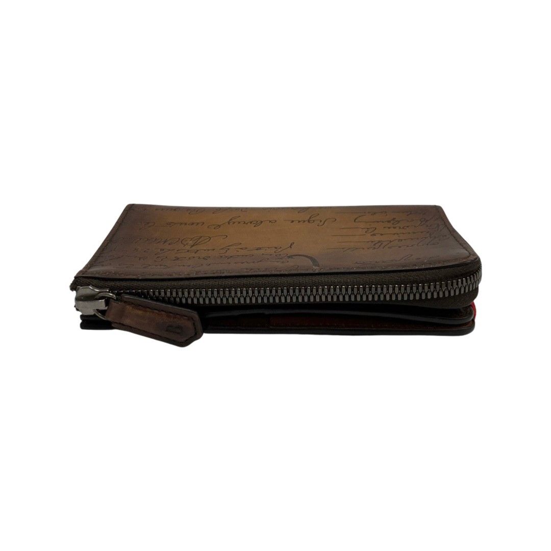 【美品】BERLUTI ベルルッティ カリグラフィ レザー ウォレット 財布 茶 極 美品 希少品 Berluti ベルルッティ カリグラフィ レザー 本革