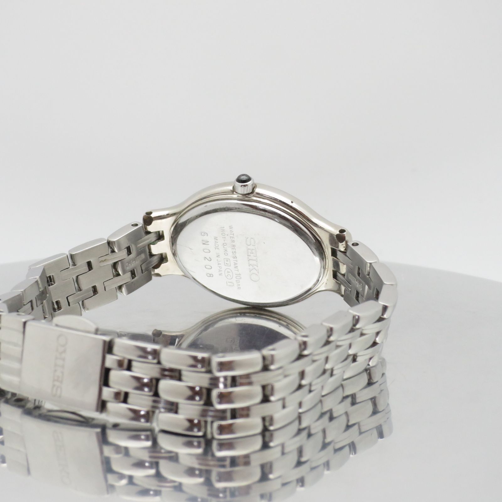 【美品/新品電池】 SEIKO セイコー オーバル レディース 腕時計 ドレス 新品電池】セイコー レディース 腕時計 ホワイト シルバー