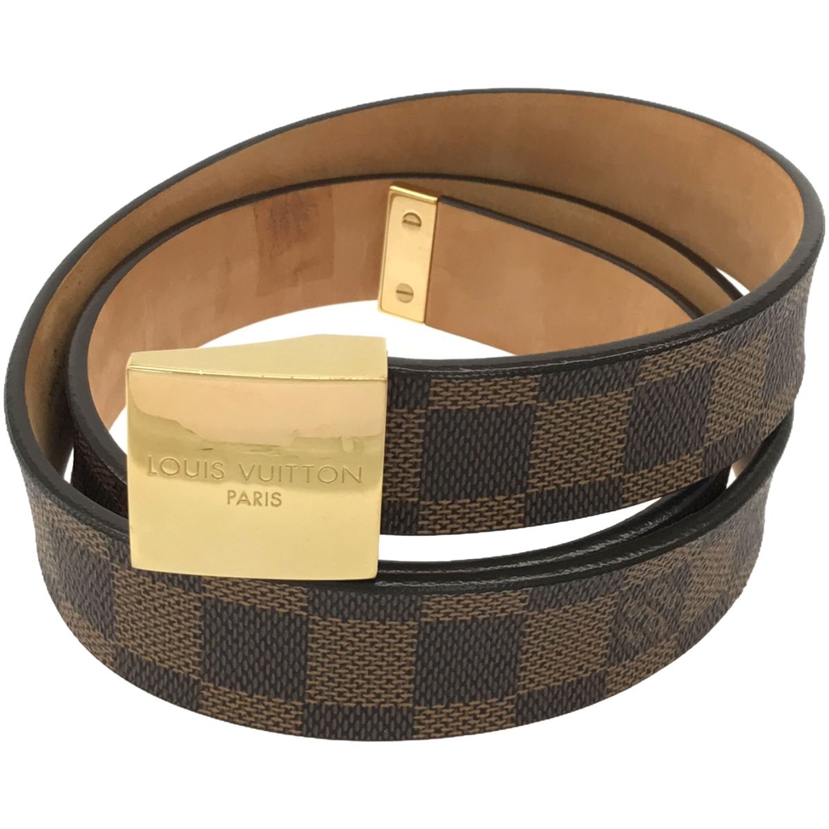 鑑定済】LOUIS VUITTON ルイヴィトン サンチュール・キャレ ベルト