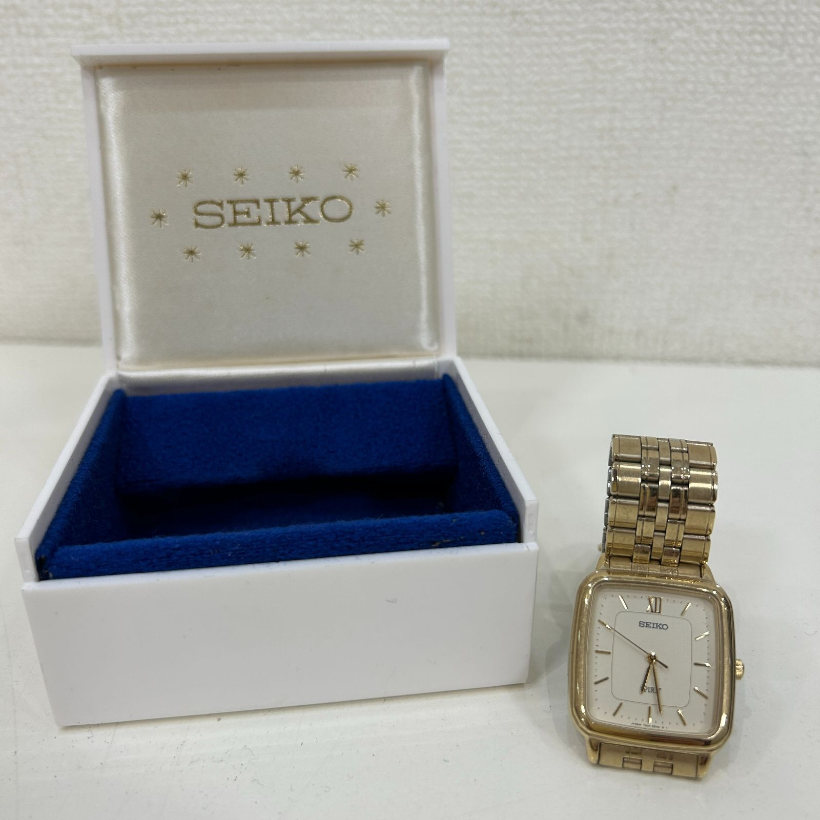 A【アンティーク】SEIKO セイコー 腕時計 ゴールド スクエア時計 