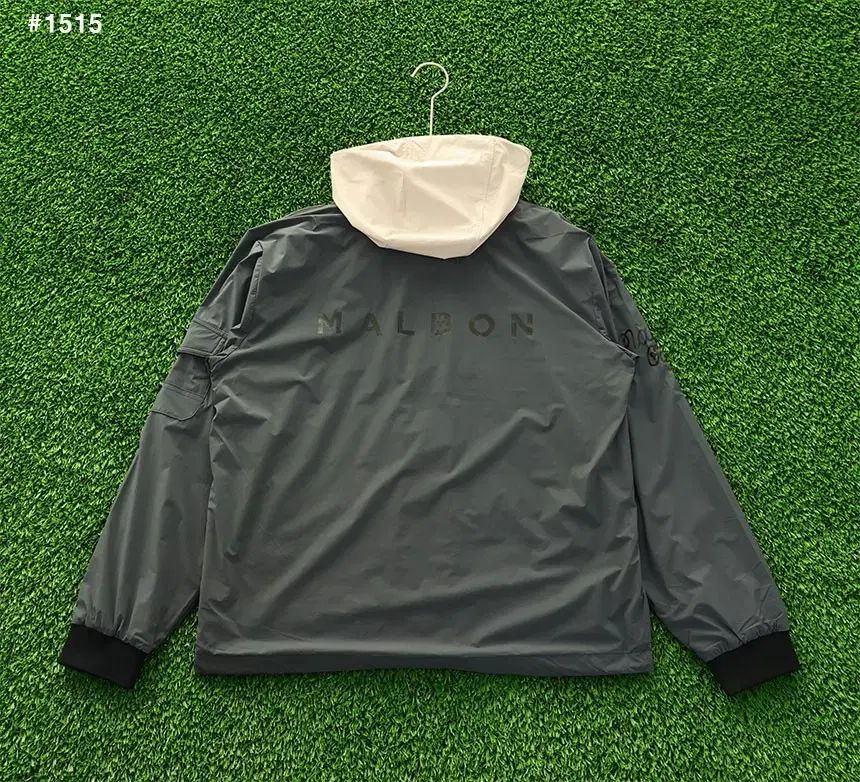 マスターバニー ジャケット 黒×ライトグレー フード収納可 ダブル