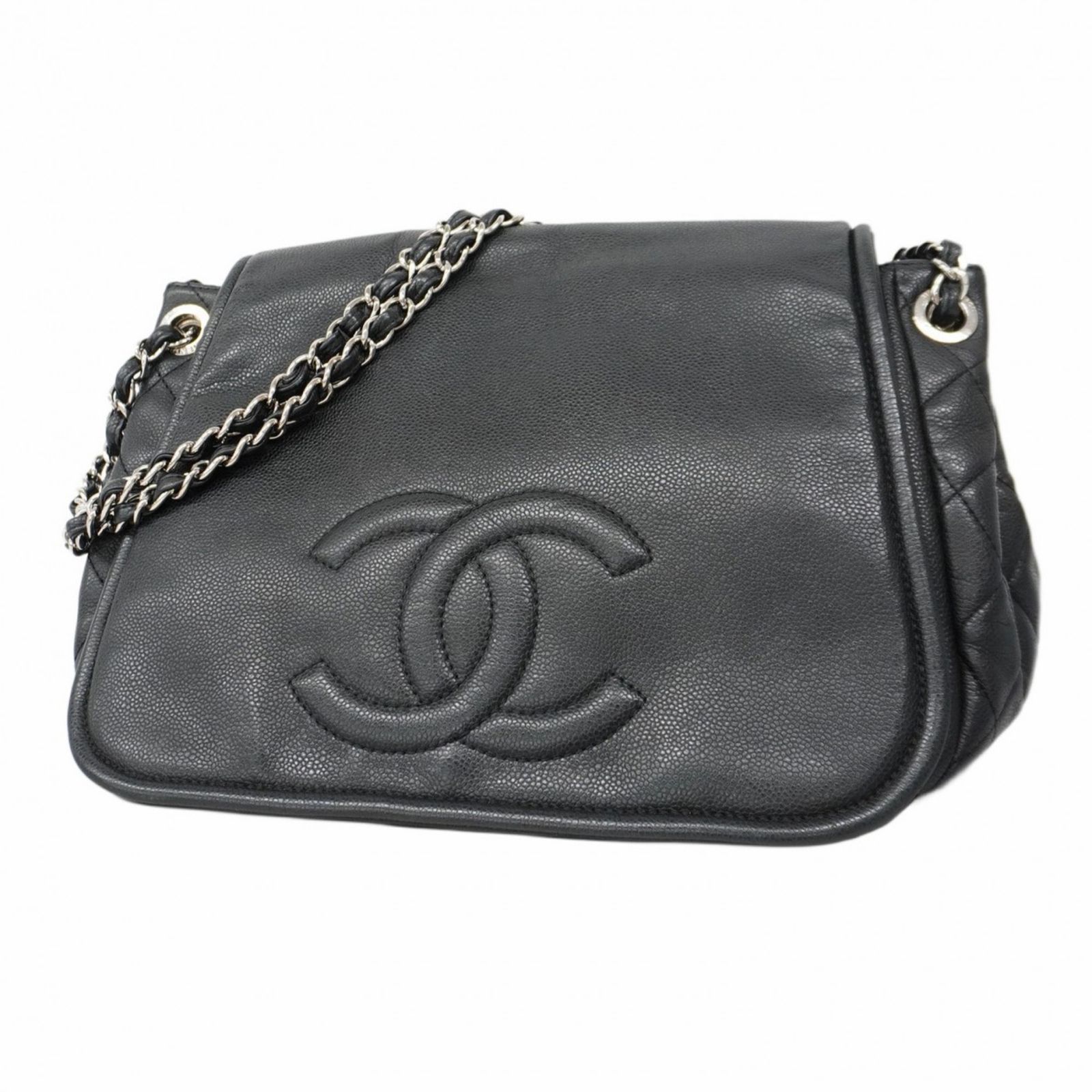 CHANEL チェーンショルダー キャビアスキン ブラック 9694 シャネル(Chanel) シャネル ショルダーバッグ チェーン