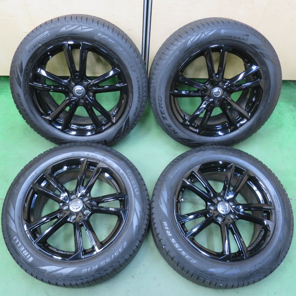 バリ溝 22年 キレイ 9分 ボルボ 等 EUROTECH GAYA SOLI 235 55R18 スタッドレス ピレリ アイスゼロ アシンメトリコ ユーロテック ガヤ ソリ 18インチ PCD108 5H 5092203イス