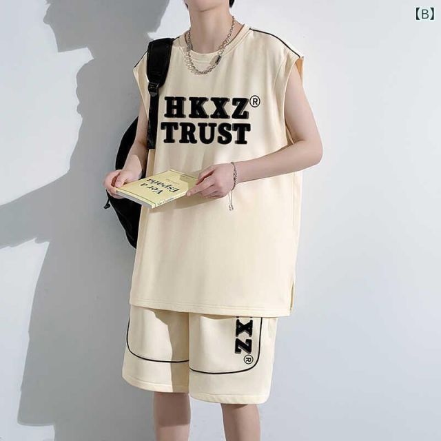 [2XL]秋冬 メンズ  服 シンプル ファッション オシャレ 大人 かっこいい 大きいサイズ ストリート 紳士服 ノースリーブ T シャツ 秋服 子供 ベスト パンツ スーツ