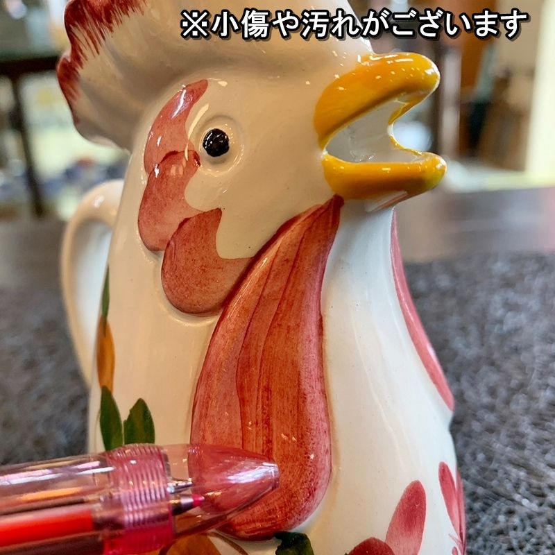ニワトリ 一輪挿し ポット ピッチャー 鶏 陶器 花瓶 置物 スペイン