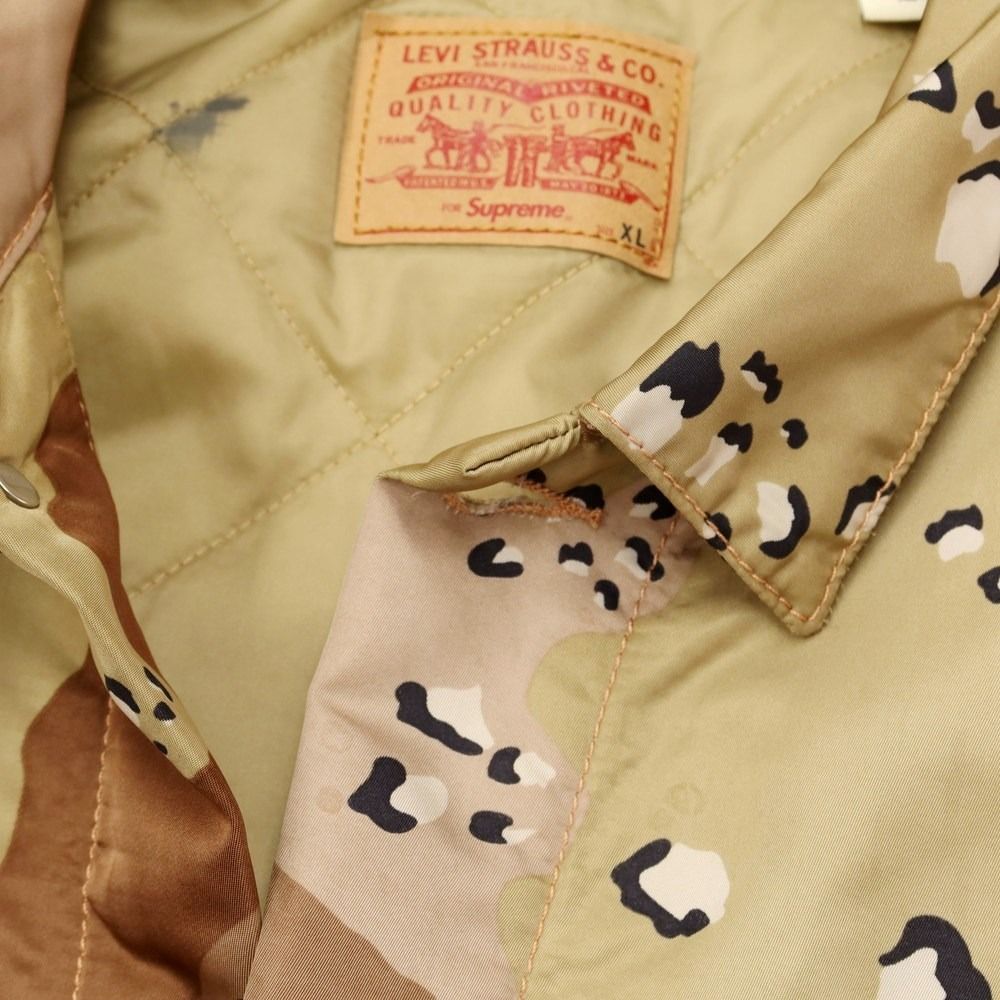 【中古】シュプリーム Supreme 2019年秋冬 Levi's Nylon Trucker Jacket ナイロン カモフラ柄 トラッカージャケット カーキベージュ系xブラウン【サイズXL】【メンズ】-5