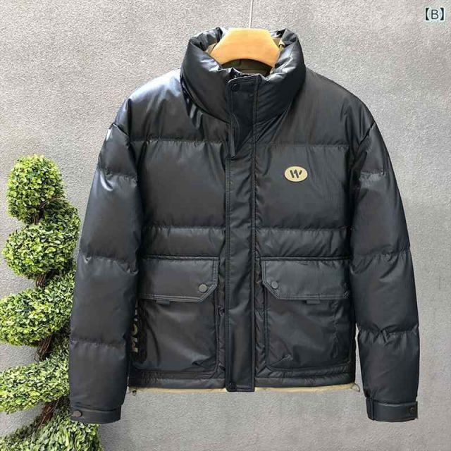 L 秋冬 コーデ メンズ 服 シンプル ファッション オシャレ 大人 かっこいい 大きいサイズ ストリート 紳士服 スタンド ダウン ジャケット アウター トップス