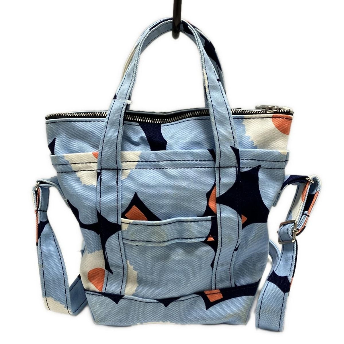 【希少】マリメッコ☆marimekko☆ハンドバッグ☆ショルダーバッグ☆ブルー marimekko(マリメッコ) ショルダーバッグ - ライトブルー×ダーク