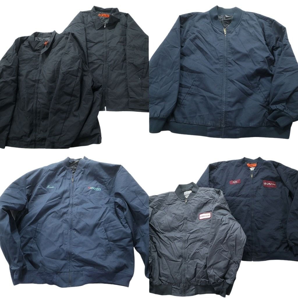 古着卸 まとめ売り ワーク ジャケット 6枚セット (メンズ 3XL /4XL 2XL /5XL /6XL ) レッド