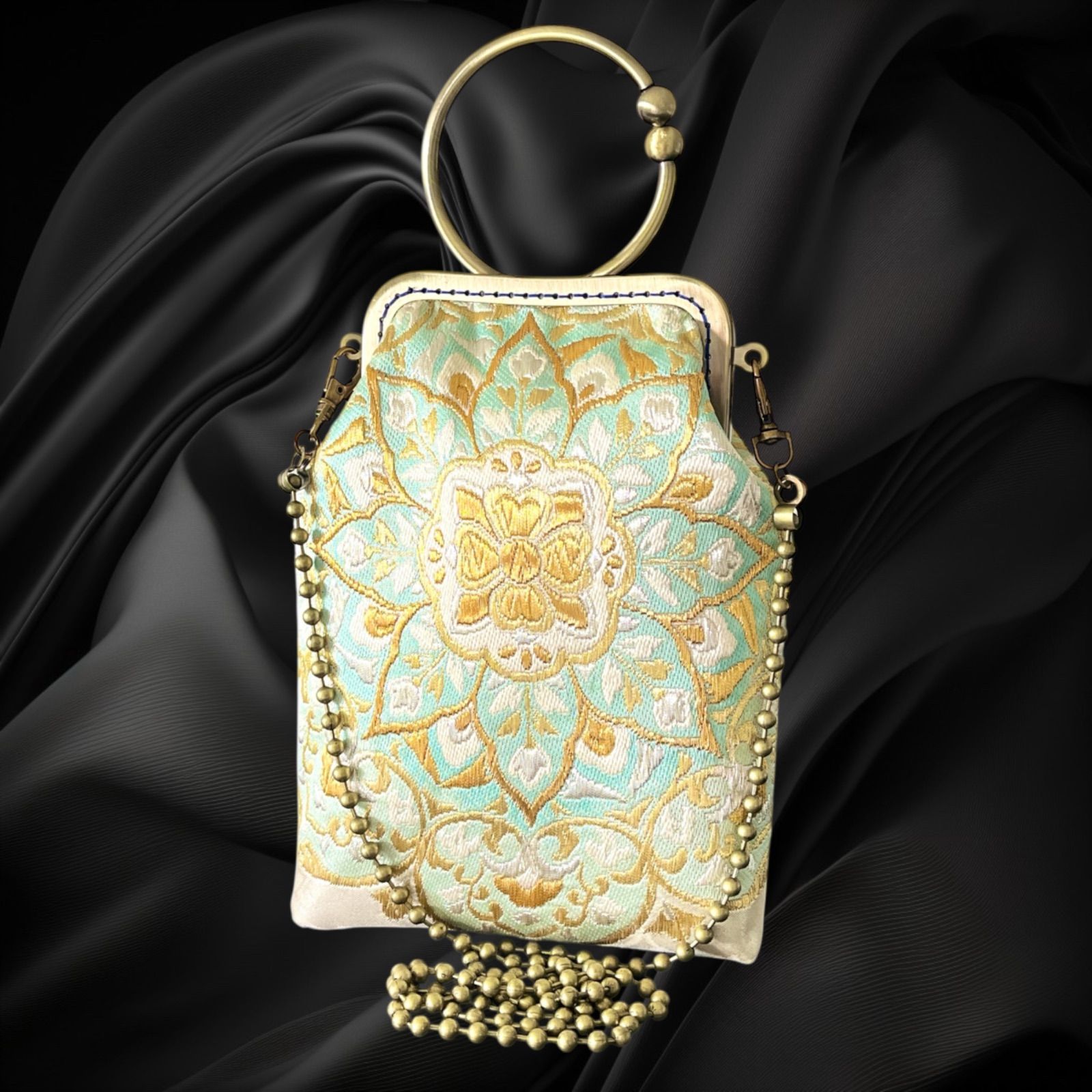 No.553 入れたまスマホ操作 着物スマホバッグ 着物サコッシュ