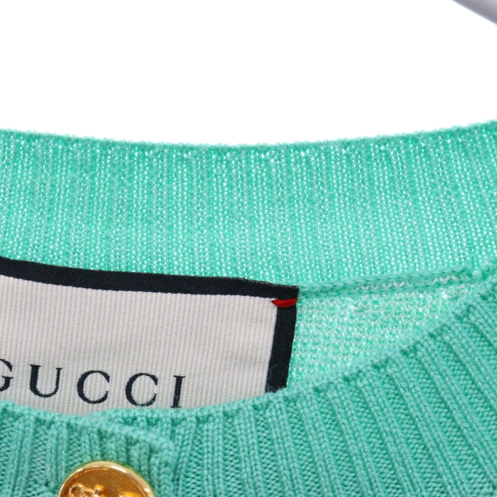 グッチ 629452 XKBHQ レディース カーディガン WMNS) Gucci SS20 Wool-Blend Bead Cotton Cardigan For Blue 629452