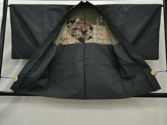 平和屋着物□男性 本場大島紬 アンサンブル 80亀甲 総詰め 正絹 逸品  