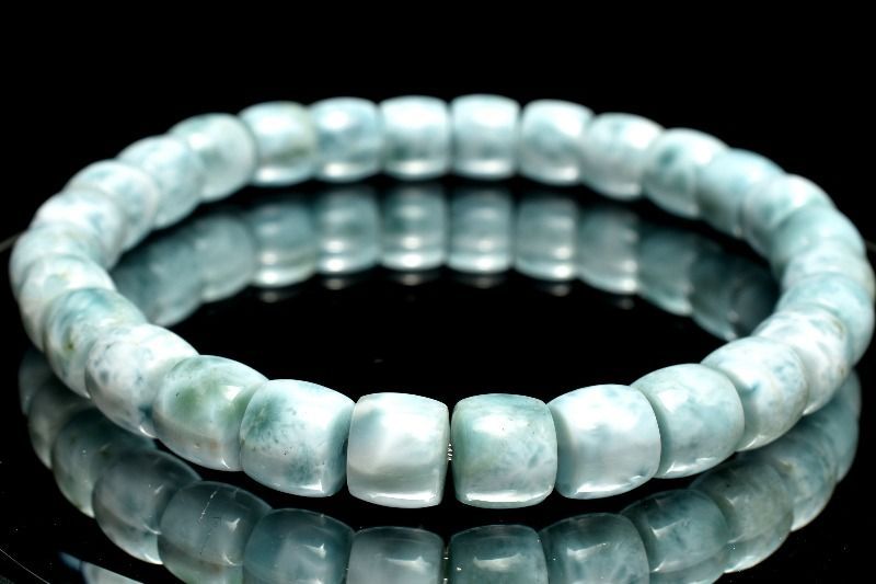 １点物 三大ヒーリング ラリマー 6-7x7mm チューブ ブレスレット パワーストーン 天然石 _MA9486