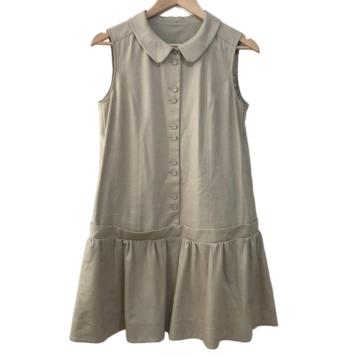 FOXEY NEW YORK フォクシーニューヨーク ワンピース サイズ40 M レディース - 30128 ベージュ レギュラー |ノースリーブ|ひざ丈
