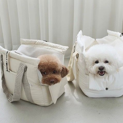 [DOUBLECOMMA] THECOM BAG キャリーバッグ ペット 用品 ダブルコンマ ベージュ 電車使用可 犬用品 ペットグッズ 犬用バッグ  おさんぽグッズ おさんぽ用品 かわいい 韓国 S