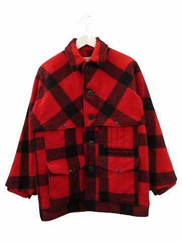 フィルソン FILSON 90s ダブルマッキーノ クルーザージャケット 38 ウール チェック 赤 黒 ゴールドウィン