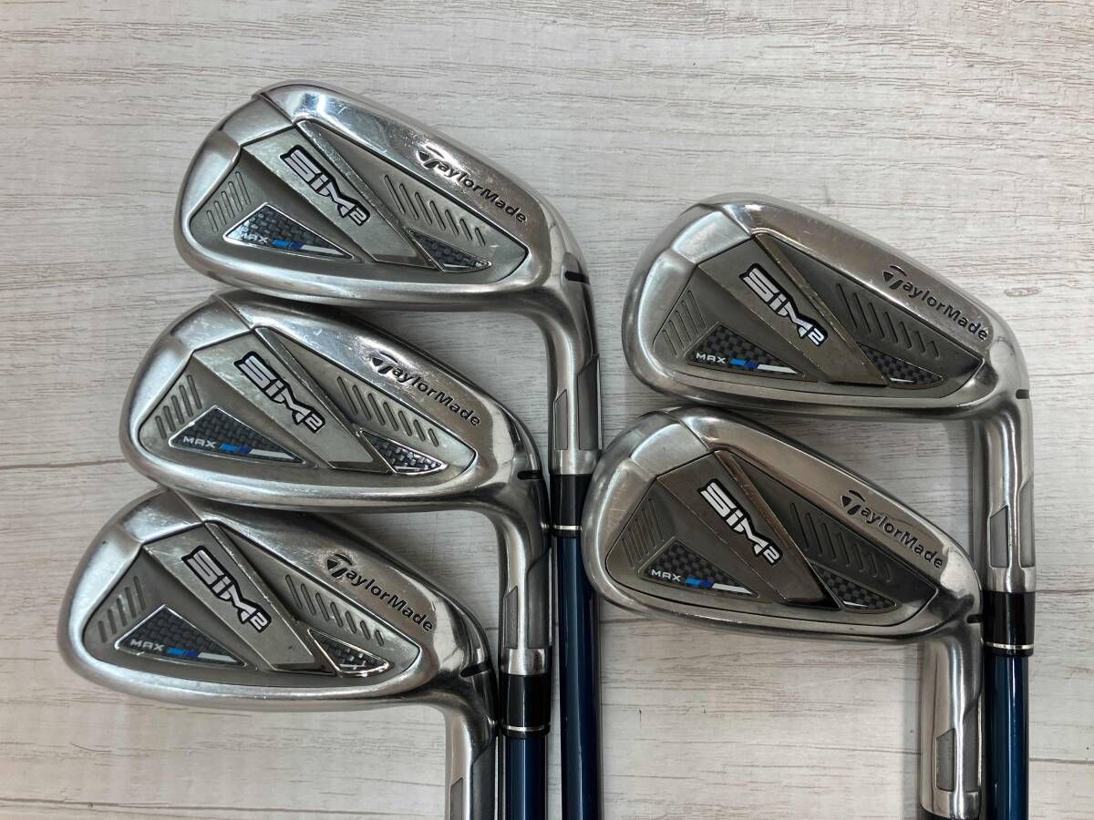 izi　テイラーメイド　flex S SIM2maxアイアンセット 6-P TaylorMade SIM2 MAX アイアンセット テーラーメイド FLEX S 5本セット