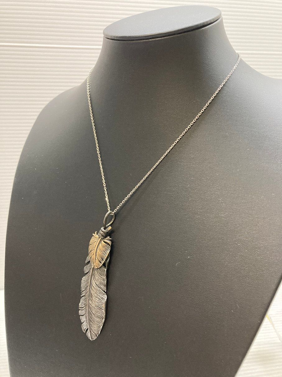 美品SAAD サード　40mmフェザートップ　ネックレス 中古品】 SAAD サード ハート付きフェザートップ アクセサリー