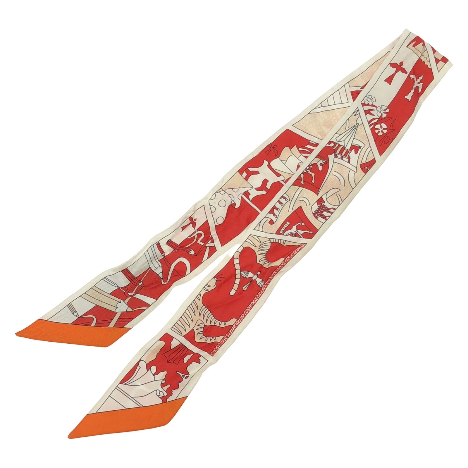 エルメス HERMES スカーフ ツイリー シルク ツイリー レディース Used B