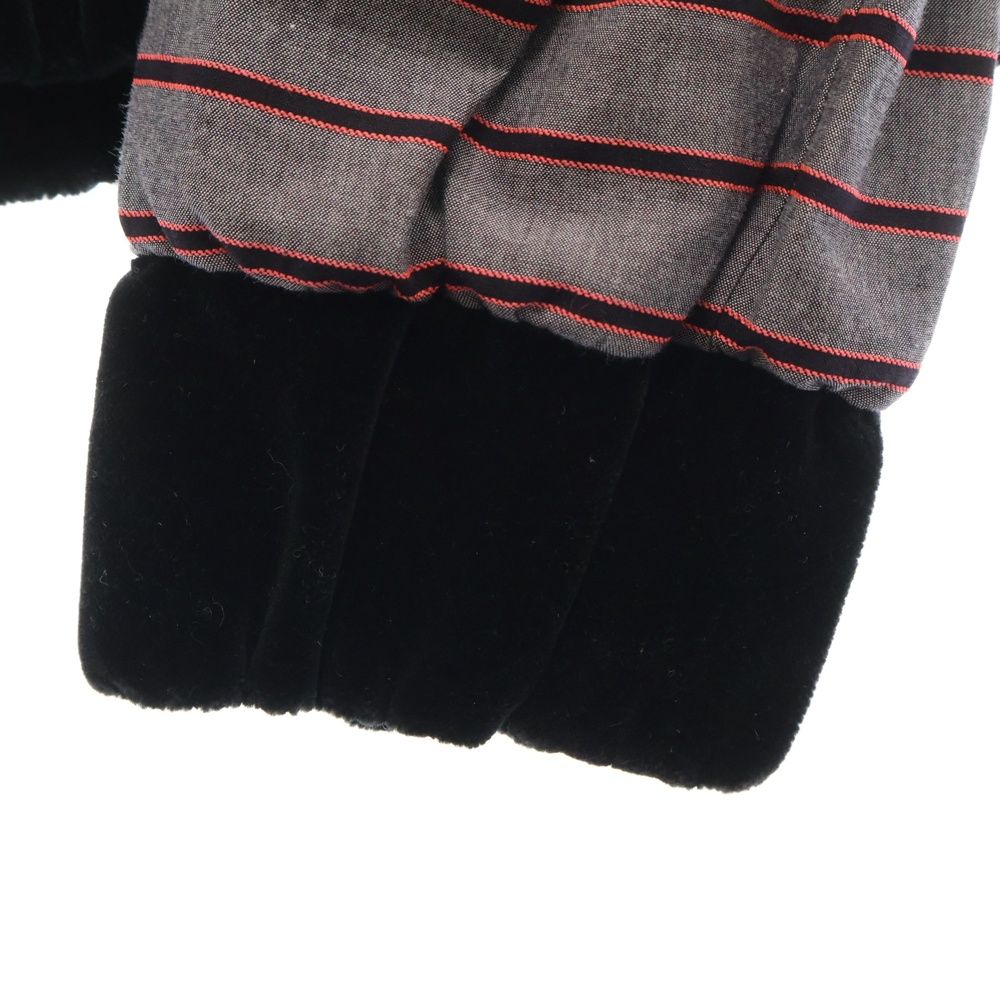 CHANEL シャネル 22AW ベルベット切替 ボーダー クルーネックスウェットシャツ トレーナー P73405 ブラック レディース CHANEL (シャネル) 22AW ベルベット切替 ボーダー クルーネック