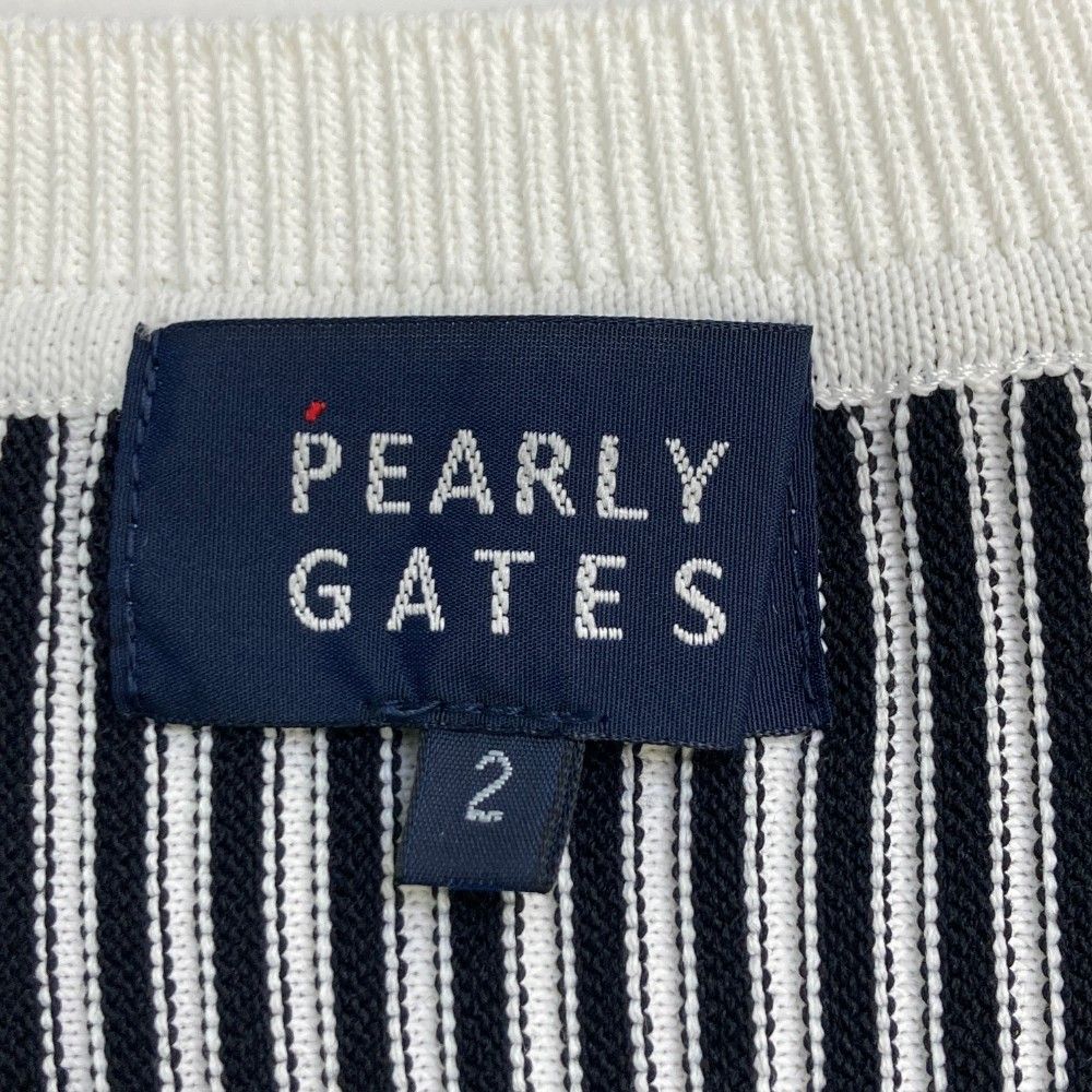 サイズ：2 PEARLY GATES パーリーゲイツ 2023年モデル Vネック ニットベスト  ホワイト系 [240101361195] ゴルフウェア レディース ストスト サイズ：2 PEARLY GATES パーリーゲイツ 2023年モデル Vネック
