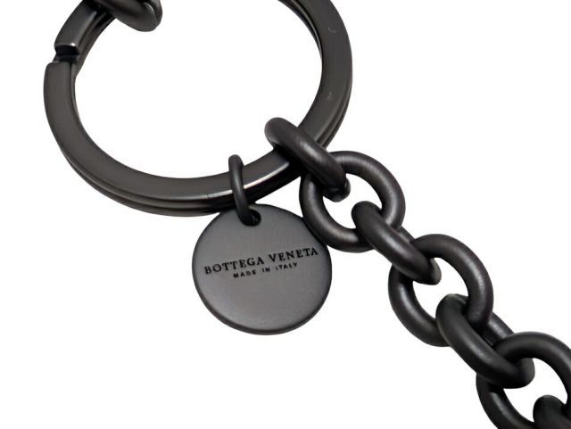 BOTTEGA VENETA キーホルダー 黒 レザー Bottega Veneta ブラックレザー キーホルダー - メルカリ