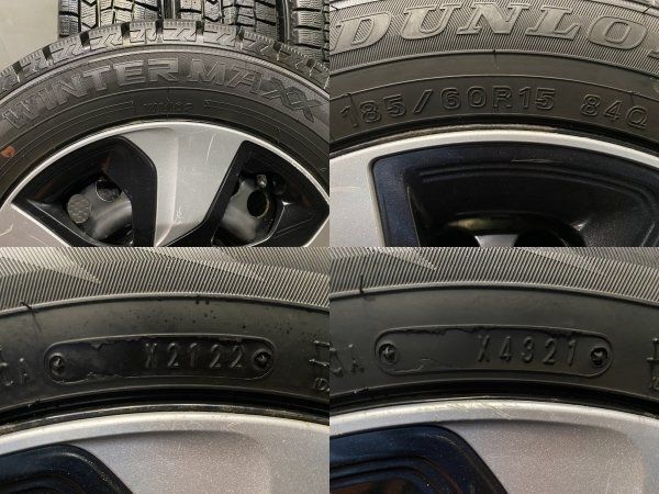 DUNLOP WM02 185/60R15】スタッドレス【HONDA フィット純正ホイール 15 