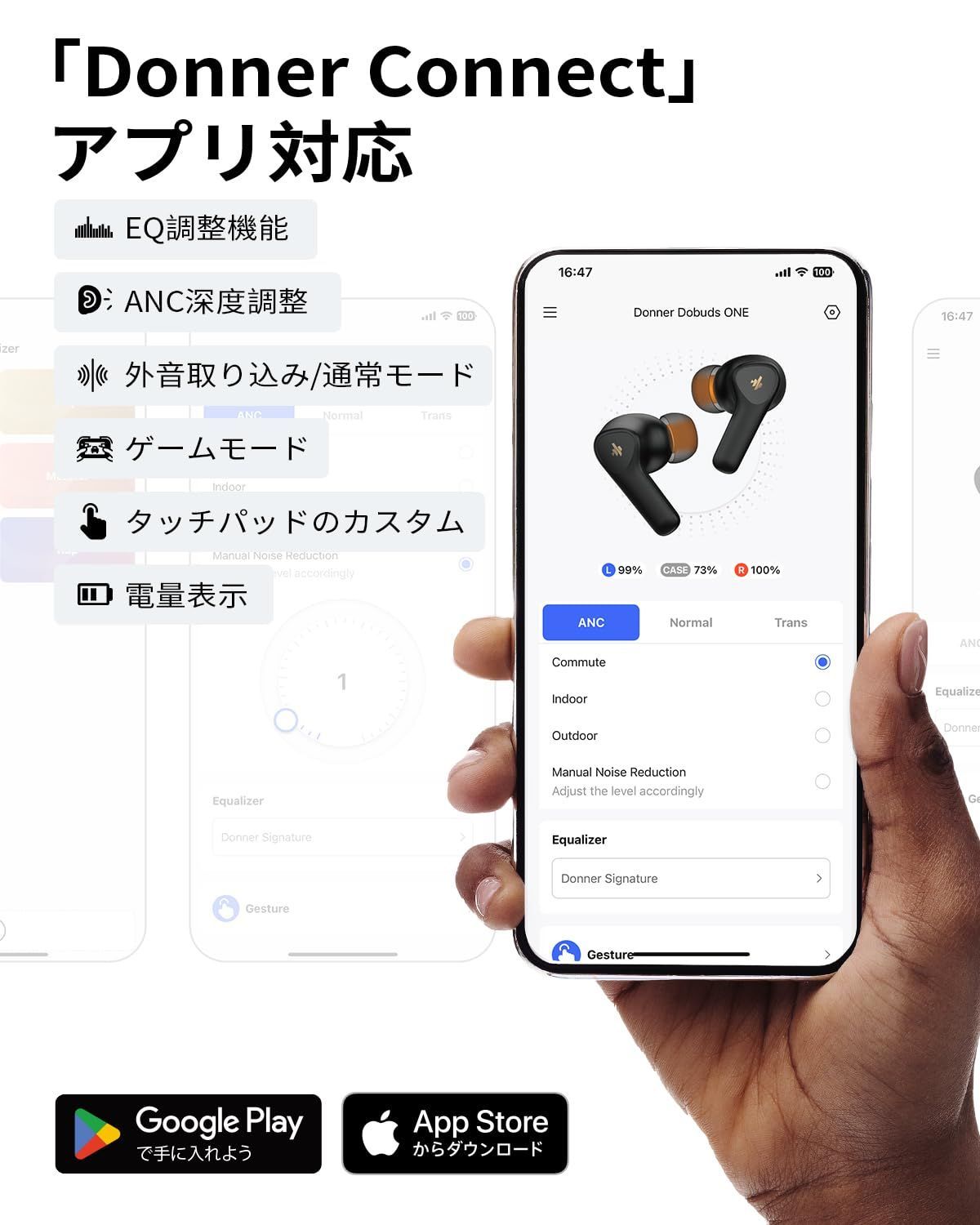 在庫処分】Donner ワイヤレスイヤホン ノイズキャンセリング Bluetooth