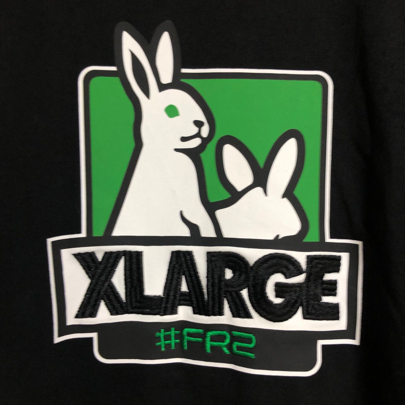 美品⭐️FR2×XLARGE コラボTシャツ L 刺繍ロゴ ブラック×グリーン 黒緑 - メルカリ