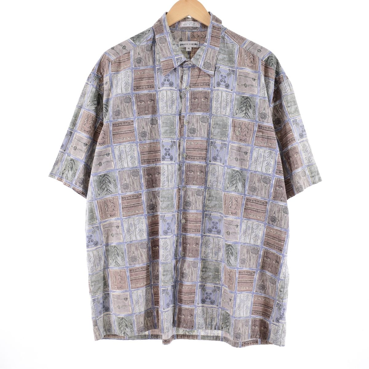 古着 ピエールカルダン Pierre Cardin 総柄 半袖 コットンシャツ メンズXXL/eaa343954