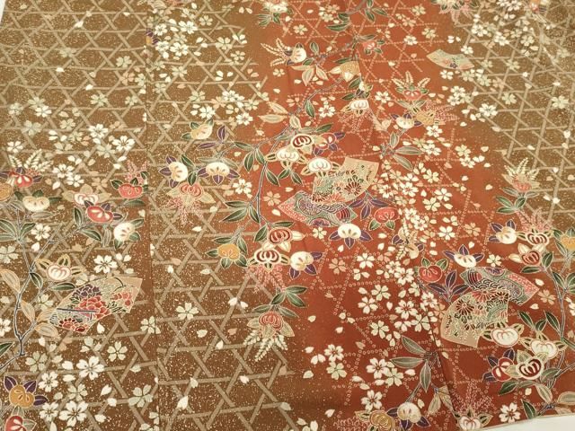 平和屋着物▽上質な小紋 単衣 辻が花 暈し染め 金彩 正絹 逸品