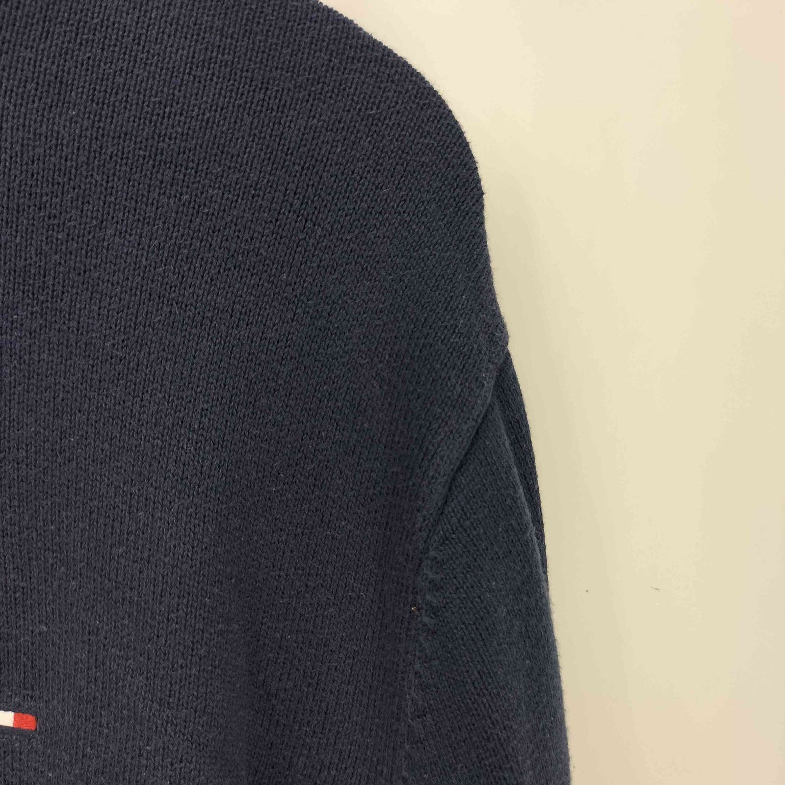 トミーヒルフィガー　刺繍ロゴ　ハーフジップニット　ネイビー　XXL 正規品 即決☆トミーヒルフィガー 刺繍ロゴ ハーフジップニット