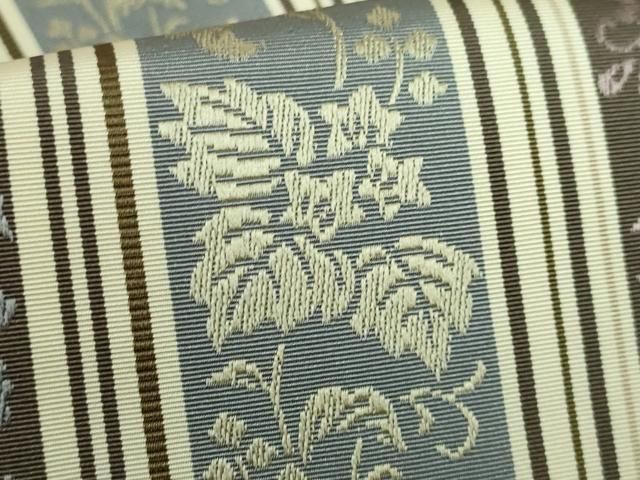 平和屋本店□極上 本場筑前博多織 両面 全通柄袋帯 唐草間道 逸品  