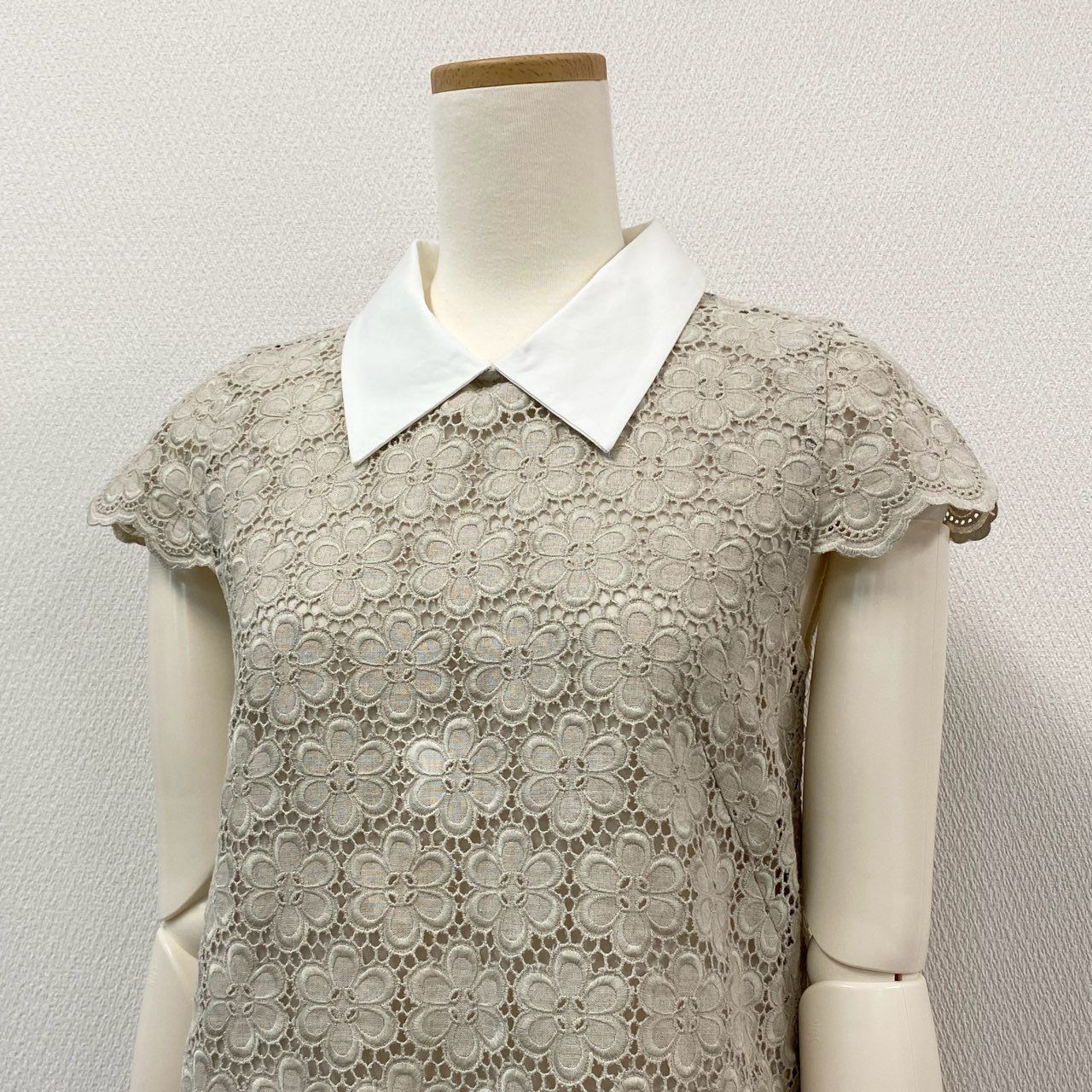 41i26《美品》FOXEY フォクシー リネンフラワーワンピース 半袖