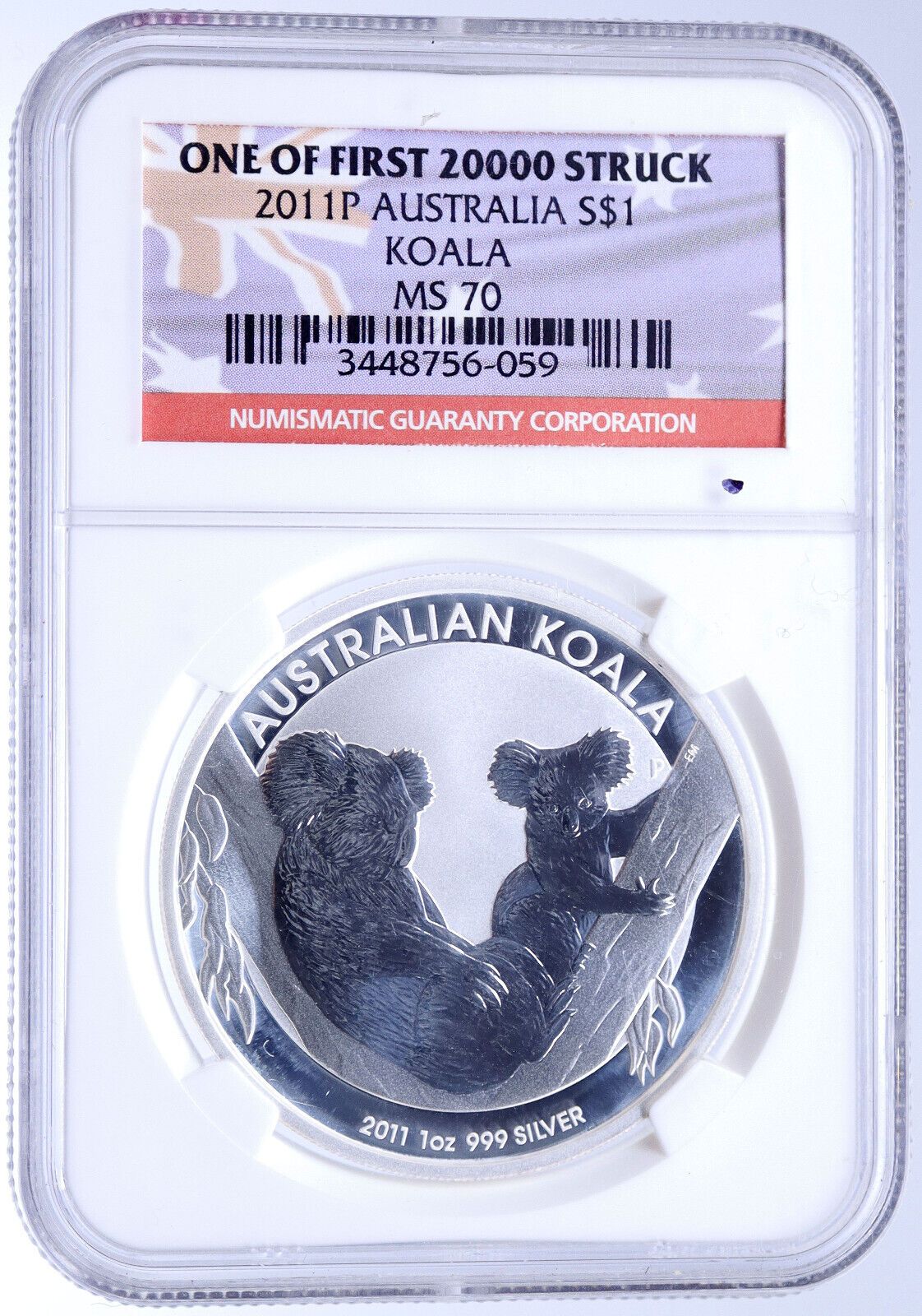 2011 ATRALIA Queen Elizabeth II KOALAS Silver OZ Dollar Coin NGC i118664